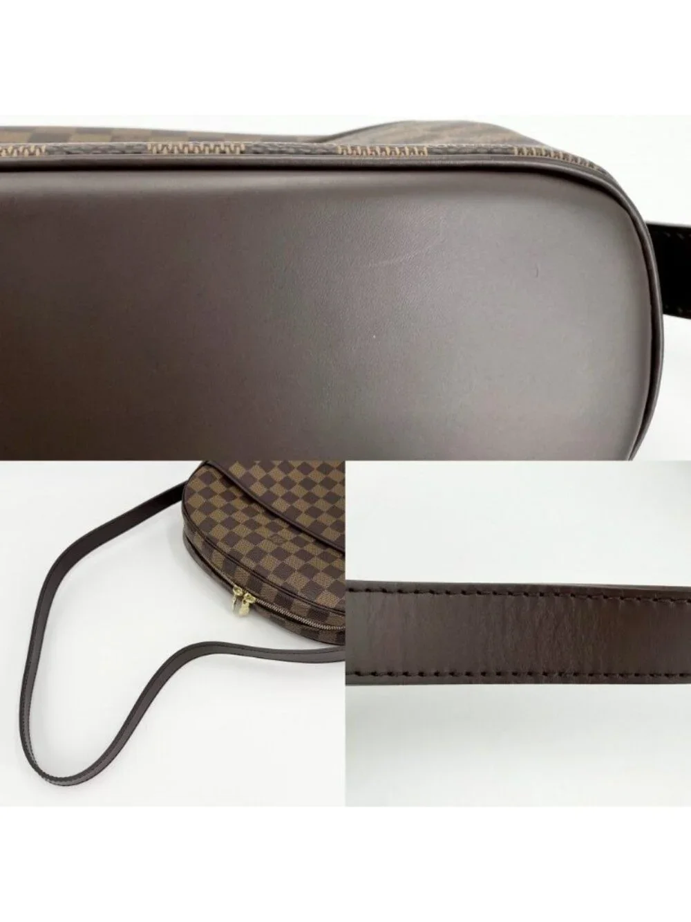 Louis Vuitton Shoulder Bag Damier Ipanema GM Mount Brown Gold